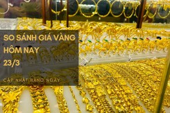 So sánh giá vàng hôm nay 23/3: Vàng SJC quay đầu tăng đến 350.000 đồng/lượng
