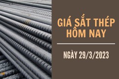 Giá sắt thép xây dựng hôm nay 29/3: Tăng phiên thứ ba liên tiếp