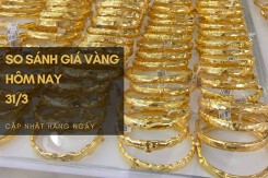 So sánh giá vàng hôm nay 31/3: Vàng SJC quay đầu tăng 100.000 đồng/lượng tại nhiều nơi