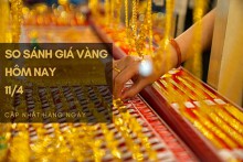 So sánh giá vàng hôm nay 11/4: Tăng trở lại, vàng SJC lấy lại mốc 67 triệu đồng/lượng ở một vài nơi