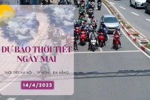 Dự báo thời tiết ngày mai 14/4/2023: Hà Nội tiếp tục có mưa, Đà Nẵng ngày nắng, TP HCM có nắng nóng