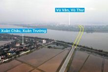 Toàn cảnh vị trí quy hoạch xây dựng cầu Sa Cao nối Thái Bình - Nam Định
