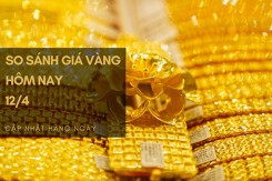 So sánh giá vàng hôm nay 12/4: Vàng SJC tăng thêm 150.000 đồng/lượng