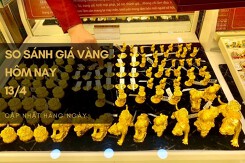 So sánh giá vàng hôm nay 13/4: Vàng 18K tăng nhẹ từ 50.000 đồng/lượng đến 80.000 đồng/lượng