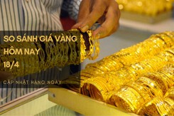So sánh giá vàng hôm nay 18/4: Vàng SJC điều chỉnh tăng đến 300.000 đồng/lượng