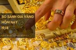 So sánh giá vàng hôm nay 19/4: Vàng SJC điều chỉnh giảm không quá 300.000 đồng/lượng