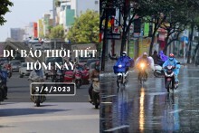 Dự báo thời tiết hôm nay 3/4/2023: Hà Nội mưa nhỏ, Đà Nẵng có nắng nóng cục bộ, TP HCM nắng mạnh