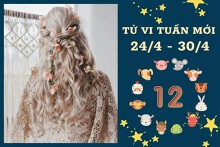 Tử vi tuần mới của 12 con giáp từ 24/4 đến 30/4: Tỵ tài lộc tăng tiến, Tuất tình yêu nở rộ