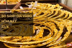 So sánh giá vàng hôm nay 22/4: Vàng 24K đảo chiều giảm tới 200.000 đồng/lượng vào phiên cuối tuần