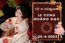 Tử vi hôm nay của 12 cung hoàng đạo ngày 25/4/2023: Bạch Dương tài lộc ổn định, Bọ Cạp tình cảm vui vẻ