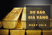 Dự báo giá vàng 26/4: Có thể giảm vào đầu phiên?
