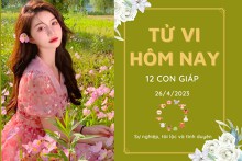 Tử vi hàng ngày hôm nay của 12 con giáp 26/4/2023: Tuất tài lộc hao hụt, Dần tình cảm ngọt ngào