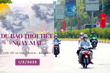Dự báo thời tiết ngày mai 1/5/2023: Hà Nội đêm mưa, sáng lạnh, Đà Nẵng tiếp tục mưa về chiều, TP HCM ít mưa, trời nắng nóng