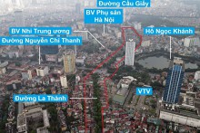 Đường vành đai 1 đoạn Hoàng Cầu - Voi Phục vẫn vướng mặt bằng