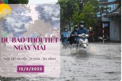 Dự báo thời tiết ngày mai 12/5/2023: Hà Nội giảm nhiệt, nhiều nơi có mưa dông, Đà Nẵng và TP HCM ngày vẫn nắng