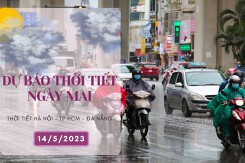 Dự báo thời tiết ngày mai 14/5/2023: Hà Nội, TP HCM có mưa vài nơi, ngày nắng, Đà Nẵng chiều tối mưa dông