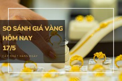 So sánh giá vàng hôm nay 17/5: Vàng 24K quay đầu giảm tới 350.000 đồng/lượng
