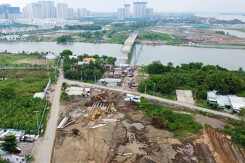 Toàn cảnh cầu Long Đại đang hồi sinh tại TP Thủ Đức