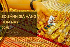 So sánh giá vàng hôm nay 22/5: Biến động trái chiều, vàng 24K có mức tăng cao nhất 200.000 đồng/lượng