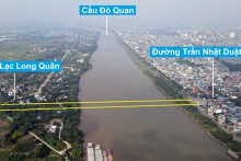 Toàn cảnh vị trí quy hoạch xây cầu vượt sông Đào nối các phường Vị Xuyên, Trần Tế Xương và xã Nam Phong ở TP Nam Định