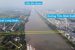Toàn cảnh vị trí quy hoạch xây cầu vượt sông Đào nối các phường Vị Xuyên, Trần Tế Xương và xã Nam Phong ở TP Nam Định