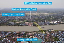 Toàn cảnh vị trí quy hoạch xây cầu vượt sông Đào nối các phường Năng Tĩnh, Ngô Quyền, Cửa Nam ở TP Nam Định