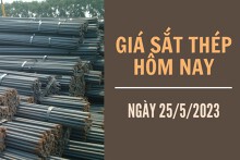 Giá sắt thép xây dựng hôm nay 25/5: Ghi nhận phiên thứ 5 điều chỉnh giảm
