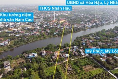 Toàn cảnh vị trí quy hoạch xây cầu vượt sông Châu Giang nối Nam Định - Hà Nam