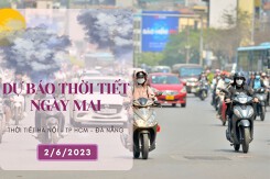 Dự báo thời tiết ngày mai 2/6/2023: Hà Nội, Đà Nẵng vẫn duy trì nắng nóng, TP HCM có mưa rào và dông