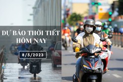 Dự báo thời tiết hôm nay 8/5/2023: Hà Nội có mưa rào, Đà Nẵng ngày nắng, đêm có mưa, TP HCM rải rác mưa dông
