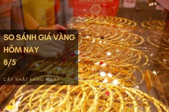 So sánh giá vàng hôm nay 8/5: Vàng SJC có nơi giảm đến 150.000 đồng/lượng