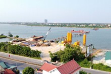 Cận cảnh cầu Nhật Lệ 3 sau 4 tháng khởi công tại Quảng Bình