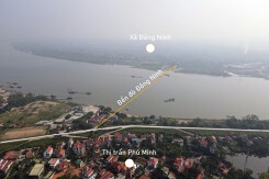 Toàn cảnh vị trí dự kiến xây cầu Đông Ninh vượt sông Hồng nối Hưng Yên - Hà Nội