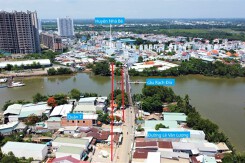 Toàn cảnh khu vực sẽ xây cầu Rạch Đỉa mới nối quận 7 - Nhà Bè, TP HCM