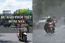 Dự báo thời tiết hôm nay 26/6/2023: Hà Nội và TP HCM tiếp tục có mưa to, có nơi mưa rất to, Đà Nẵng ngày nắng, chiều tối mưa