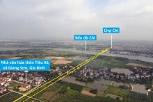 Toàn cảnh vị trí quy hoạch xây cầu vượt sông Đuống nối Quế Võ - Gia Bình, Bắc Ninh