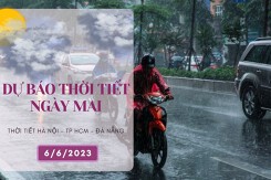 Dự báo thời tiết ngày mai 6/6/2023: Hà Nội, Đà Nẵng và TP HCM tiếp tục có mưa, mưa vừa