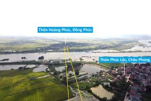 Toàn cảnh vị trí quy hoạch xây cầu vượt sông Cầu trên tuyến cao tốc Nội Bài - Hạ Long nối Bắc Ninh - Bắc Giang