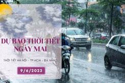 Dự báo thời tiết ngày mai 9/6/2023: Hà Nội, Đà Nẵng và TP HCM có mưa lớn tập trung vào chiều tối
