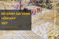 So sánh giá vàng hôm nay 15/7: Vàng 24K mất thêm 200.000 đồng/lượng vào phiên cuối tuần