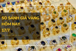 So sánh giá vàng hôm nay 17/7: Vàng SJC có nơi giảm đến 200.000 đồng/lượng