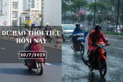 Dự báo thời tiết hôm nay 20/7/2023: Hà Nội, TP HCM có mưa từ sáng sớm, Đà Nẵng mưa về chiều tối và đêm