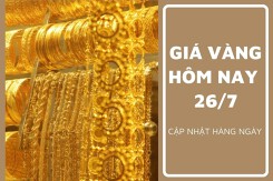 Giá vàng hôm nay 26/7: Tăng giảm không đồng nhất từ 50.000 đồng/lượng đến 100.000 đồng/lượng