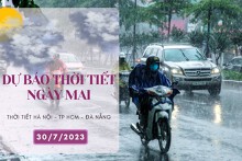 Dự báo thời tiết ngày mai 30/7/2023: Hà Nội và TP HCM đều có mưa, Đà Nẵng tiếp tục nắng nóng gay gắt