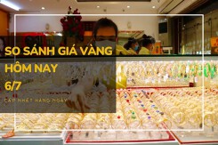 So sánh giá vàng hôm nay 6/7: Vàng SJC mất mốc 67 triệu đồng/lượng tại đa số hệ thống cửa hàng