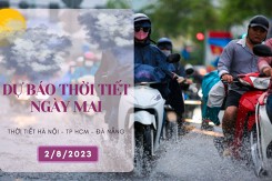 Dự báo thời tiết ngày mai 2/8/2023: Hà Nội có mưa vừa, Đà Nẵng ngày nắng, TP HCM tối có mưa dông
