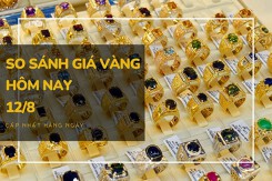 So sánh giá vàng hôm nay 12/8: Vàng 24K giảm 50.000 đồng/lượng tại một vài nơi