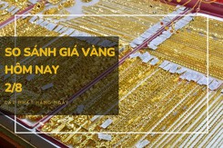 So sánh giá vàng hôm nay 2/8: Vàng 24K đảo chiều giảm 200.000 đồng/lượng