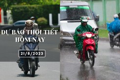 Dự báo thời tiết hôm nay 21/8/2023: Hà Nội, TP HCM có mưa vừa và dông, Đà Nẵng nắng nóng nhẹ