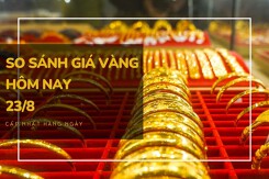 So sánh giá vàng hôm nay 23/8: Vàng SJC đảo chiều tăng đến 250.000 đồng/lượng